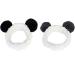 Lurrose 2 pieces make-up forehead straps cute panda ear soft women headbands for cosmetic face shower spa yoga sport elastic hair band hair tip for girls women (black gray)