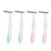 Women's razors 4 pieces portable manual razor 3 layers stainless steel non-slip hair removal razor body haircutable cutter for armpits legs arms