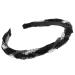 hgnxa Sequined Lace Hair Hoop for Women Korean Style Rhinestones Headband Nonslip Sweet Hairband Casual Wear Mesh Headwear Black