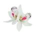 Merroyal Hula Girl Hawaiian Orchid Flower Hair Clip Wedding Prom Party (White)
