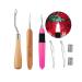 7 Pieces Latch Crochet Hooks Tool Set, Dreadlocks Needle with Light for Braid Craft