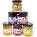 Selection of Breakfast & Afternoon Tea Jam Preserve Gift Pack - Strawberry Blackcurrant Raspberry Apricot Lemon Curd Marmalade - 6 x 42g Jars - Buy Online on GoSupps.com