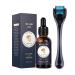 Beard Growth Kit Derma Roller for Beard Growth Beard Roller for Hair Growth for Men 100% Natural Ingredients Beard Oil Serum Stimulate Promote Beard Mustache and Hair Regrowth-Gifts for Men Dad Father 0.25mm