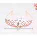 Minkissy Birthday Crown 70th Rhinestone Birthday Tiara with Comb Crystal Princess Tiara Headband for Birthday Party(Rose Gold) - Buy Online on GoSupps.com