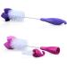 Nuby 2-Pack Bottle and Nipple Brush with Sponge Tip - Fuchsia/Purple (2 Count) - Buy Online on GoSupps.com