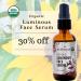 Organic Luminous Face Serum - USDA Certified Youthful & Nourished Skin - 2 oz Glass Bottle - International Shipping Available - Buy Online on GoSupps.com