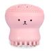 Face Cleansing Brush Silicone Facial Cleansing Brush Octopus Shape Waterproof Face Scrubber Exfoliator Pore Cleanser Brush for Deep Cleansing Blackhead Removal Suitable All Skin Types Pink