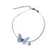Kuaiyiju delicate butterfly necklace decoration personalized butterfly necklace unique collarbone chain accessory for meetings blue