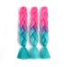 Buy Showjarlly Kanecalon Ombre Jumbo Braid Hair Extensions - 24 Kanecalon Braids in Peach/Marine Blue (3 Pack) for Stunning Hairstyles - Buy Online on GoSupps.com