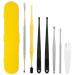 Dznils Earwax Removal Kit Portable 7-in-1 Ear Cleaning Kit w/Storage Box Cleaning Brush Silicone Massaging Spiral Earwax Remover Stainless Steel & Plastic Ear Pick Kit for Home Travel Double End Spoon Ear Cover 7 Pieces