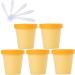 Travel bottlingtravel pots for cream small pots with lids 5 PC 200ml Pink Mask Mixing Bowl Empty 200g Plastic Storage Jars with Inner Liner for Storage Body Hand Face Cream Lotion Gel 5X Spatula (Co Yellow