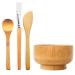 lasenersm 1 Set Mask Bowl with Spoon Spatula & Brush Eco Bamboo Mask Mixing Bowl and Spoon Facemask Bowl Mud Mask Mixing Bowl DIY Skin Care Mixing Tool Kit for Home Beauty Salon Use