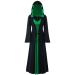 Bilqis Plus Size Gothic Medieval Witch Costume Strappy Cloak Hoodies Vampire Medieval Renaissance Long Sleeve Gown Dresses Green XX-Large
