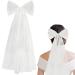 Bridal Veil Hair Clip Large Bow Brides Pearl Hair Clips White Tulle Hair Clip Bachelorette Party Short Veils for Bridesmaid Bridal Hair Accessories Prom Wedding Party Decorations