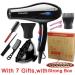 Occus Hair Dryer for Travel&Home Lightweight Negative Ionic Hair Blow Dryer 3 Heat Settings Cool Settings with 5 Accessories - (Color: Silver) - Buy Online on GoSupps.com