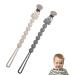 Silicone pacifier clip for baby boys and girls one-piece pacifier clip pacifier clip for most pacifiers and bite toys 2-pack (beige and gray)