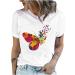 Women Short Sleeve Tops 2023 Summer Tees Plus Size Tops Butterfly Graphic Tees for Women Crewneck T-Shirt Multicolor Large