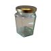 Glass Hexagonal Jars 8oz (190ml) With Gold Lids - Pack Of 41 - Made in the UK