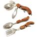 Portable 4-in-1 Camping Tableware Utensils Set - Stainless Steel Spoon, Fork, Knife, Bottle Opener Combo for Travel & Backpacking - Buy Online on GoSupps.com