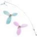 Cobee cat toys interactive cat toys with 2 feathers refilling cat spring Propeller Magic rod toys with bell cat feather toys replacement refill indoor catschnu blue + pink