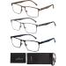 Buy Comfortable Blue Light Blocking Reading Glasses for Men - 3 Pairs with Spring Hinge - UV Protection & Eye Strain Relief - 1.25x Mix Color - Buy Online on GoSupps.com