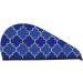 Blue Gold Grid Microfiber Hair Towel - Soft Super Absorbent Coral Velvet Wrap for Long Curly & Thick Hair | Quick Dry Hair Cap for Women - Buy Online on GoSupps.com