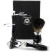 Haryali London Black Men's Shaving Set - 3 Razor Edges Badger Hair Brush & Stand | International Shipping Available - Buy Online on GoSupps.com