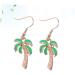 Delicate Coconut Tree Post Earrings for Women - 2 Pairs Green Ear Jewelry - Buy Online on GoSupps.com