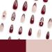 Buy 24 Pcs Claret Press-On Nails - Short Almond SHANRUN 5D Rhinestone Charms Glossy Gel Full Cover Acrylic Nail Tips Kit with File & Glue - Design A13 - Buy Online on GoSupps.com