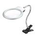Gooseneck Magnifier with Clamp Hands Free Led Light Magnifying Glass for Close Work Foldable Desktop Magnifying Glass for Reading Crafts Silver Lofty Ambition