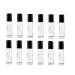 0.33oz/10 ml empty refillable on roll bottles glass with black gap ideal for aromatherapy perfumes essential oils lip gloss and more (12 pieces)