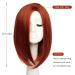 100% Human Hair Short Bob Wig - Red Straight Side Part Women's Full Wig - Buy Online on GoSupps.com