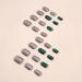 Shop Mouyouglow Press On Nails - Short Square Silver Gray & Dark Green Glitter - Bling Artificial Nails with Glue - Buy Online on GoSupps.com