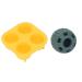 2pcs Puppy Treat Tray Mold Reusable Dog Fillable Treat Tay for Small Dogs Easy to Fill with Wet FoodYogurtPeanut Butter (Yellow Quadrate Green Round)