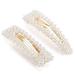 KINGMAS 2 Pack Pearl Hair Clips Large Hair Pins Barrette Ties for Women Girls, Handmade Fashion Pearl Hair Accessories Hair Clips for Party Wedding Daily (2 Pcs A)