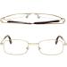 Shop Efe 2-Pair Foldable Reading Glasses for Men & Women - Anti-Blue Light Collapsible Mini Glasses Ultralight Metal Classic Rectangular Reading Aid with Hard Case - 7002 Gold 2.5x - Buy Online on GoSupps.com