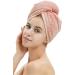 Microfiber Hair Towel Wrap for Fast Drying & Anti-Frizz - Pink - Single - Buy Online on GoSupps.com