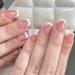 French Tip False Nails Pink French Stick on Nails 24pcs Strong Square Extra Short White Tip Press On Nails with Glue Elegant White Tips Design Fake Nails (Extra Short Square- Pink)