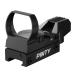 Pinty Red Green Dot Sight Reflex Tactical Riflescope 4 Reticle Patterns with 20mm Free Mount Rails, Black Khaki