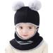 Crazy Bean Kids 3-in-1 Winter Hat and Scarf Set - Windproof Toddler Knitted Beanie (Black) - Buy Online on GoSupps.com