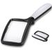 Folding Handheld Magnifying Glass with Light, 3X Large Rectangle Reading Magnifier with Dimmable LED for Seniors with Macular Degeneration, Newspaper, Books, Small Print, Lighted Gift for Low Visions Black and White