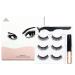 Magnetic Eyelashes Kit Waterproof Magnetic Eyeliner Reusable Magnetic Eyelashes with Eyeliner False Eyelashes with Tubes of Eyeliner & Tweezers (Black Style 01 (3 Pairs))