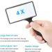 HYRZD Hand-held Rectangular Magnifying Glasses - 4X Magnification, 100x50MM Large Area HD Glass Lens, Low Vision Aid for the Elderly - Buy Online on GoSupps.com