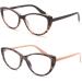 Cat Eye Reading Glasses for Women - 2-Pack Fashion Blue Light Readers +1.5 Anti-Glare Eyeglasses with Spring Hinge in Brown & Turquoise - Stylish & Comfortable - Buy Online on GoSupps.com