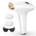 FDA Cleared Hair Removal for Women and Men, At Home High Energy IPL Hair Removal with Ice Cooling Protection, Reduce Pain Immediately, 999,999 Flashes, Laser Hair Removal for Whole Body(Sleek White)