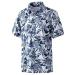 Golf Shirts for Men Dry Fit Performance Print Short Sleeve Moisture Wicking Golf Polo Shirts Navy Leaf Large