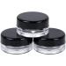 Houseables 3g Black Cosmetic Sample Jars, 50-Pack - BPA-Free Plastic Pots with Screw Cap Lid for Makeup, Nails, Jewelry - 3ml Empty Containers - Buy Online on GoSupps.com