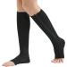 Buy Pnosnesy Compression Socks with Zipper 15-20 mmHg | Open Toe Knee High | Varicose Veins & Edema Relief | S-M Black - Buy Online on GoSupps.com