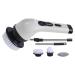 Electric spinn Scrubber Powerful Shower Scrubber spinn Scrubber with LCD Display Adjustable Extension Handle Power Scrubbers for Cleaning Bathroom 3 white heads