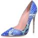 Elisabet Tang Women's Blue Snakeskin High Heel Pumps - 4.7 inch Stiletto Heels - Buy Online on GoSupps.com